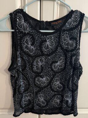 Crave Chic Beaded Sleeveless Top Size M